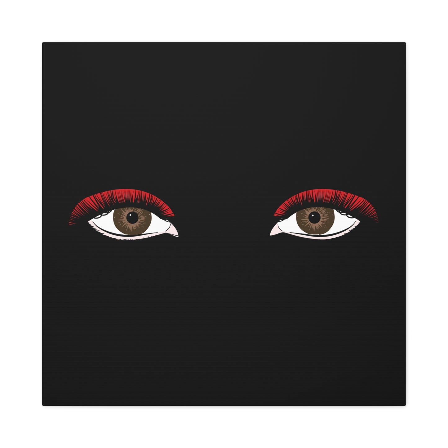 Red Lashes Wall Art Canvas — Glam Eyes Makeup Decor
