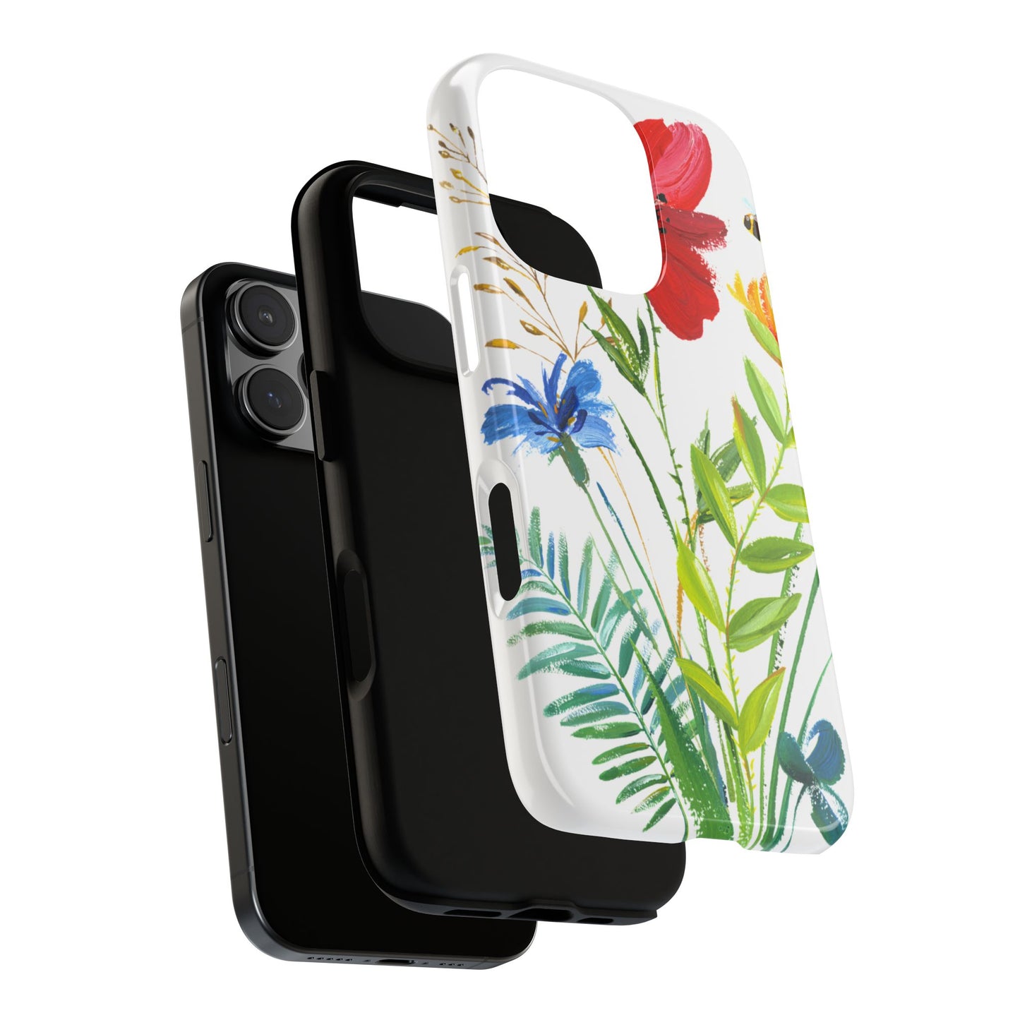 Floral Watercolor Tough Phone Case — Wildflower Bouquet Protective Cover