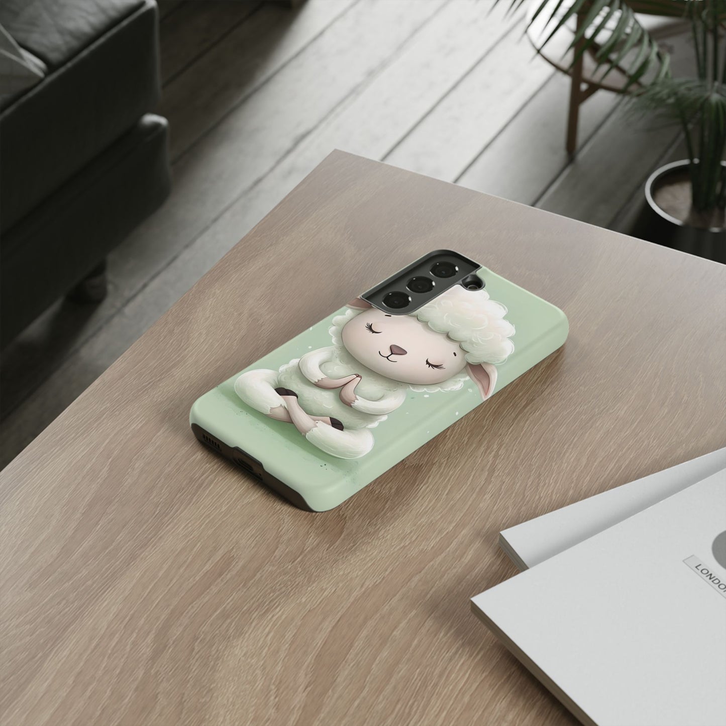 Meditating Lamb Phone Case — Cute Pastel Protective iPhone Cover