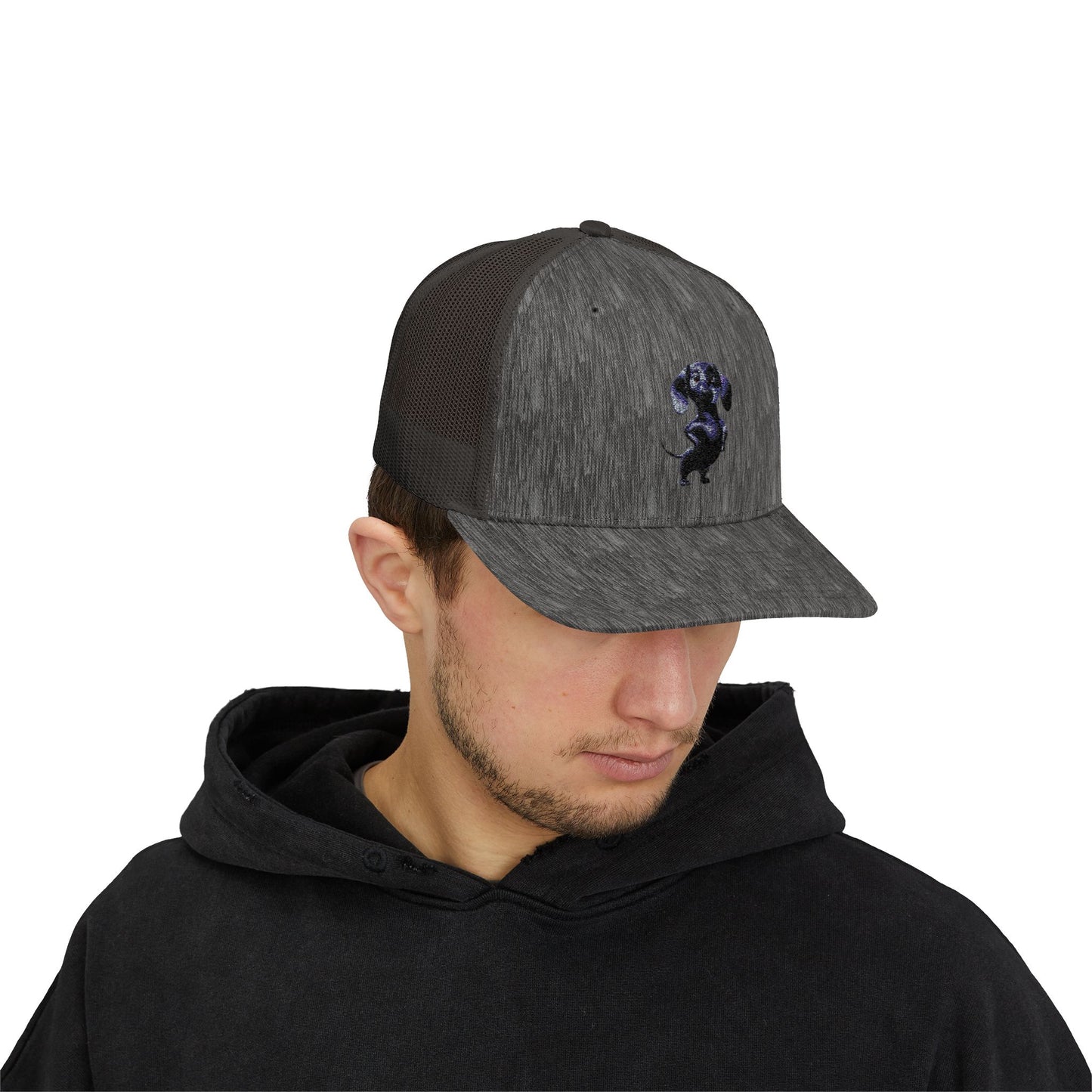 Dachshund Galaxy Trucker Cap – Embroidered Space Sausage Dog Snapback