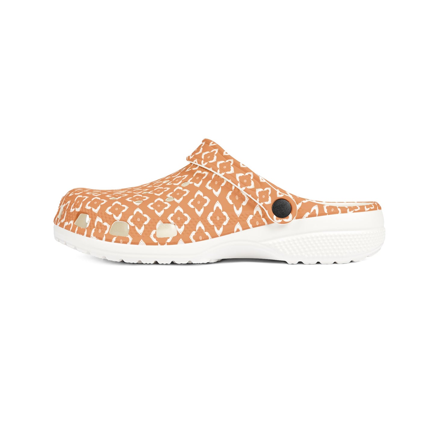EVA Foam Clogs — Terracotta Geometric Pattern Slip-On Shoes