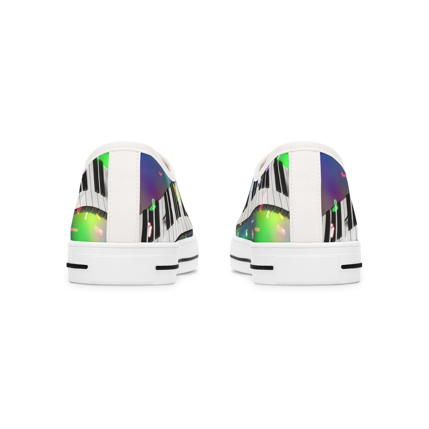 Piano Keys Low Top Sneakers — Colorful Musical Canvas Shoes