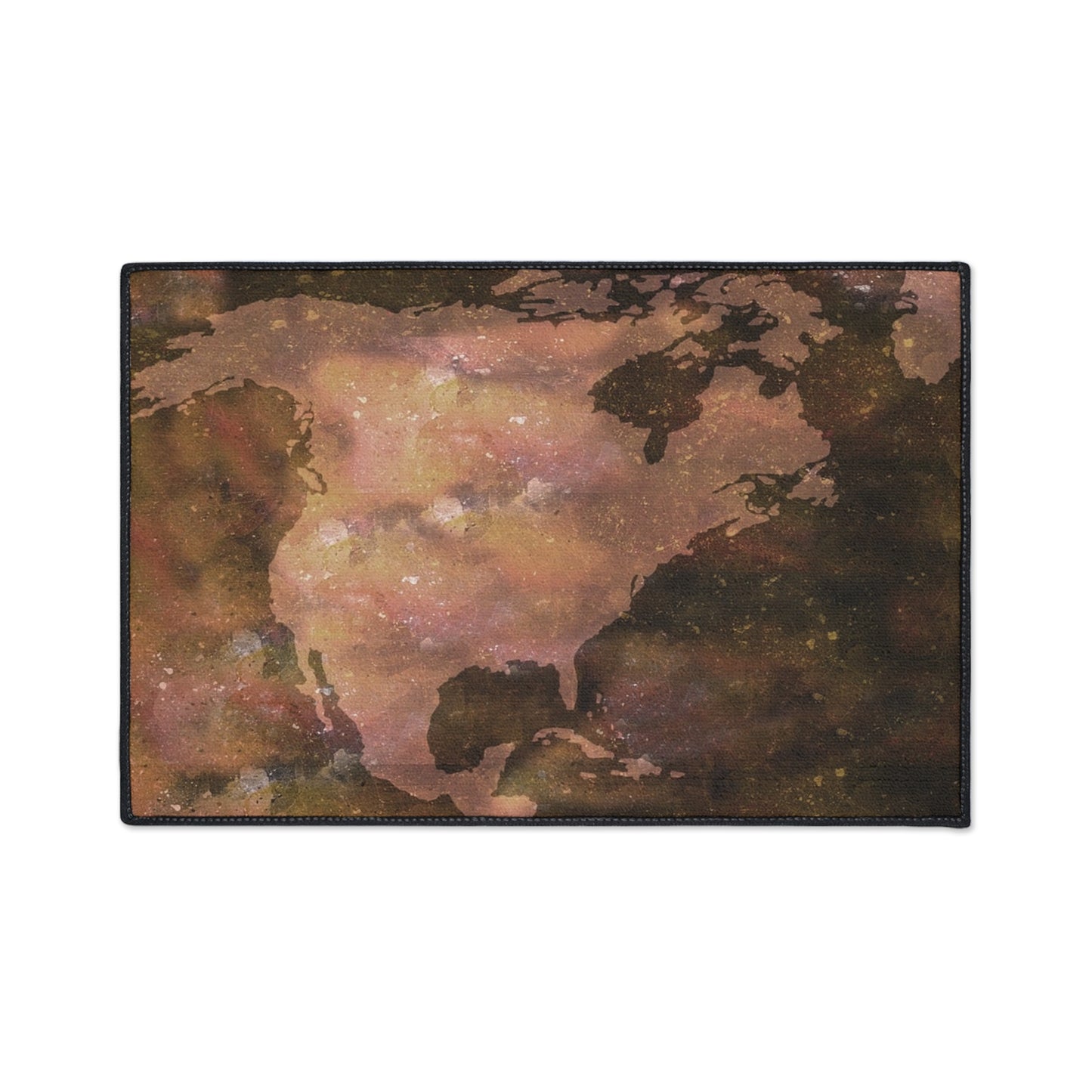 World Map Floor Mat — Rustic Watercolor Earth Doormat