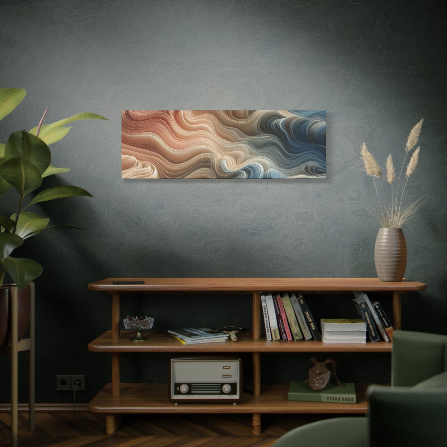 Abstract Swirl Matte Canvas Wall Art — Fluid Earth Tones, Stretched 1.25"