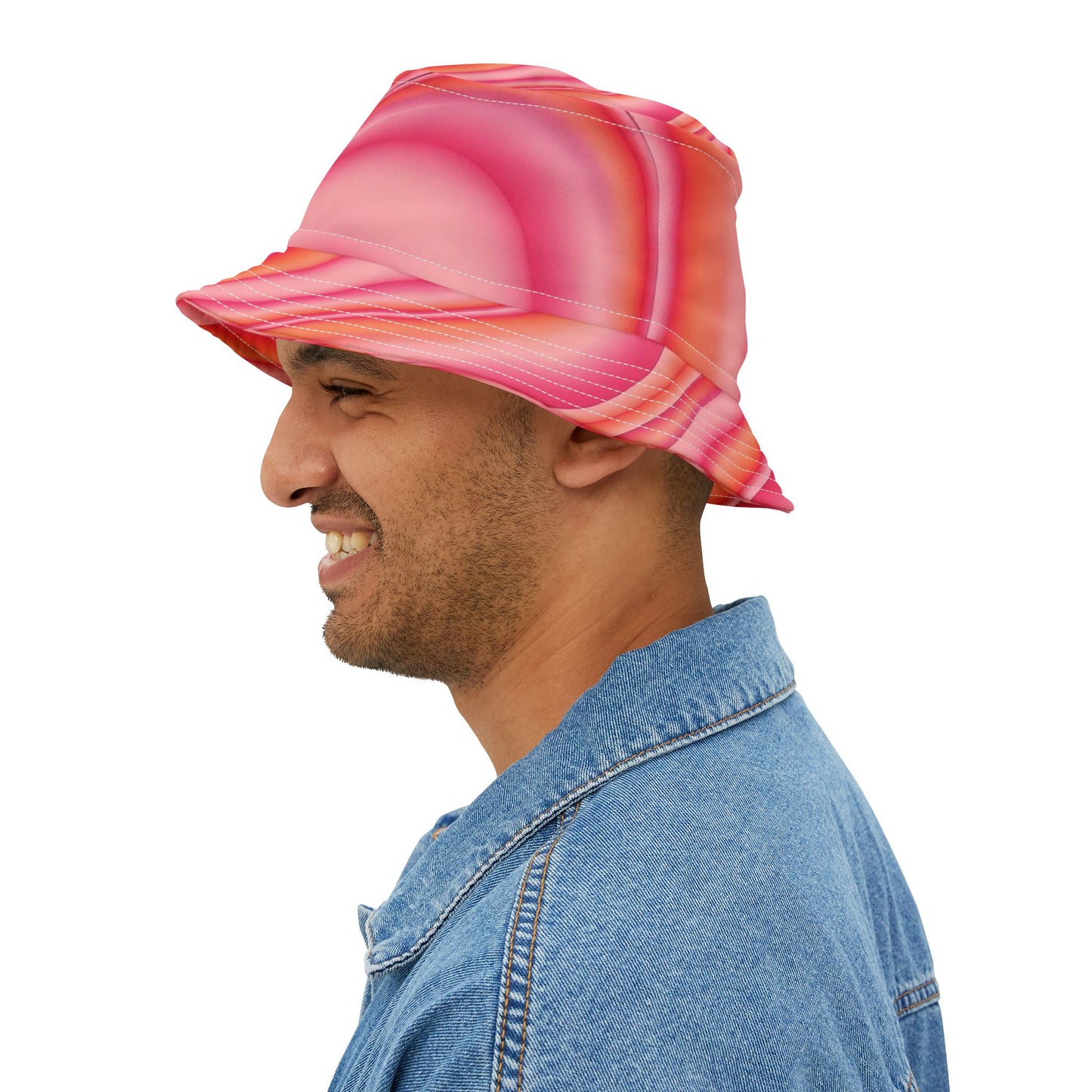 Pink Swirl Bucket Hat — Vibrant Retro Summer Sun Hat