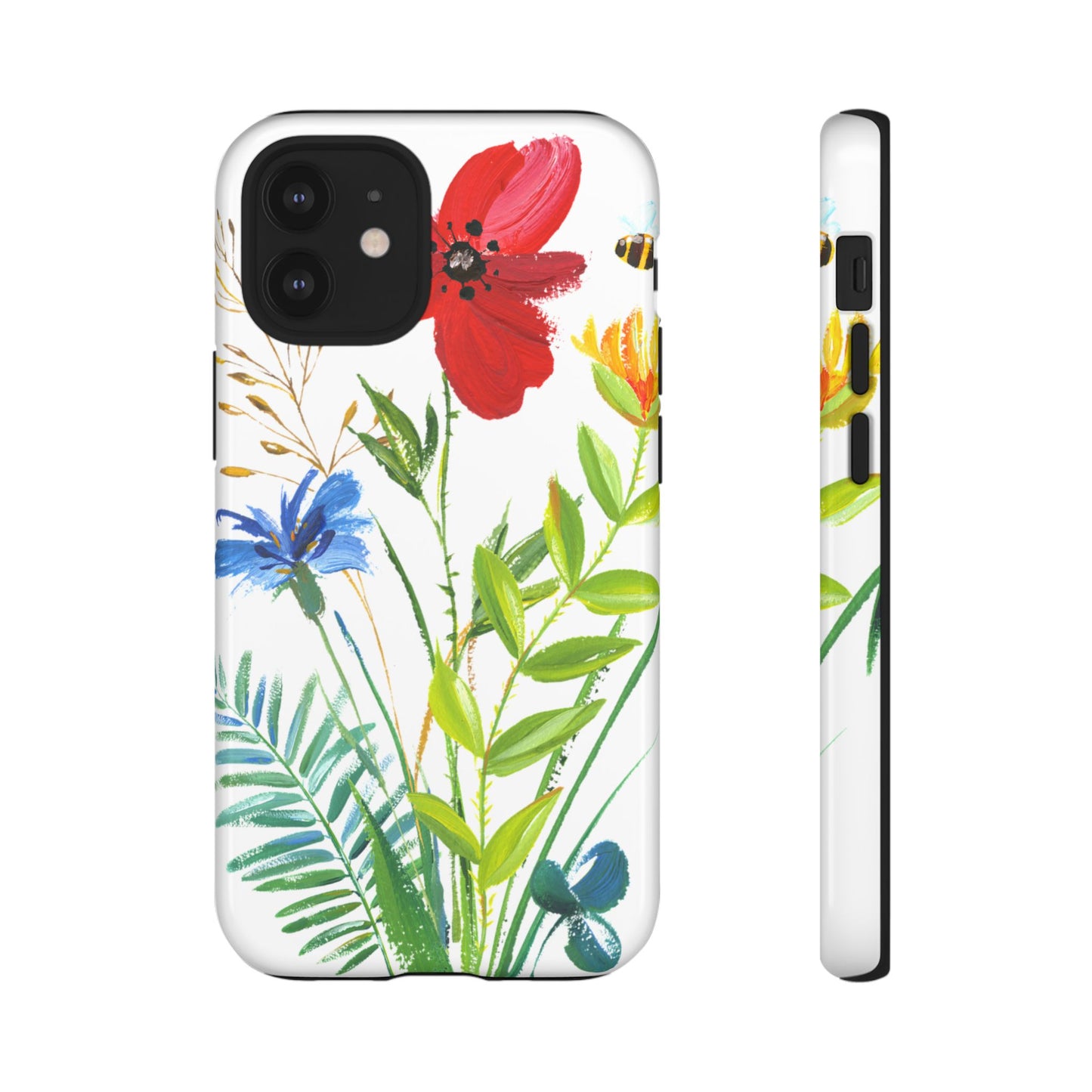 Floral Watercolor Tough Phone Case — Wildflower Bouquet Protective Cover