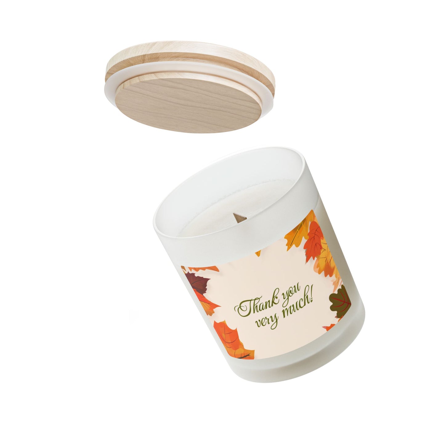 Thank You Very Much – Autumn Leaf Frosted Glass Candle (11 oz)