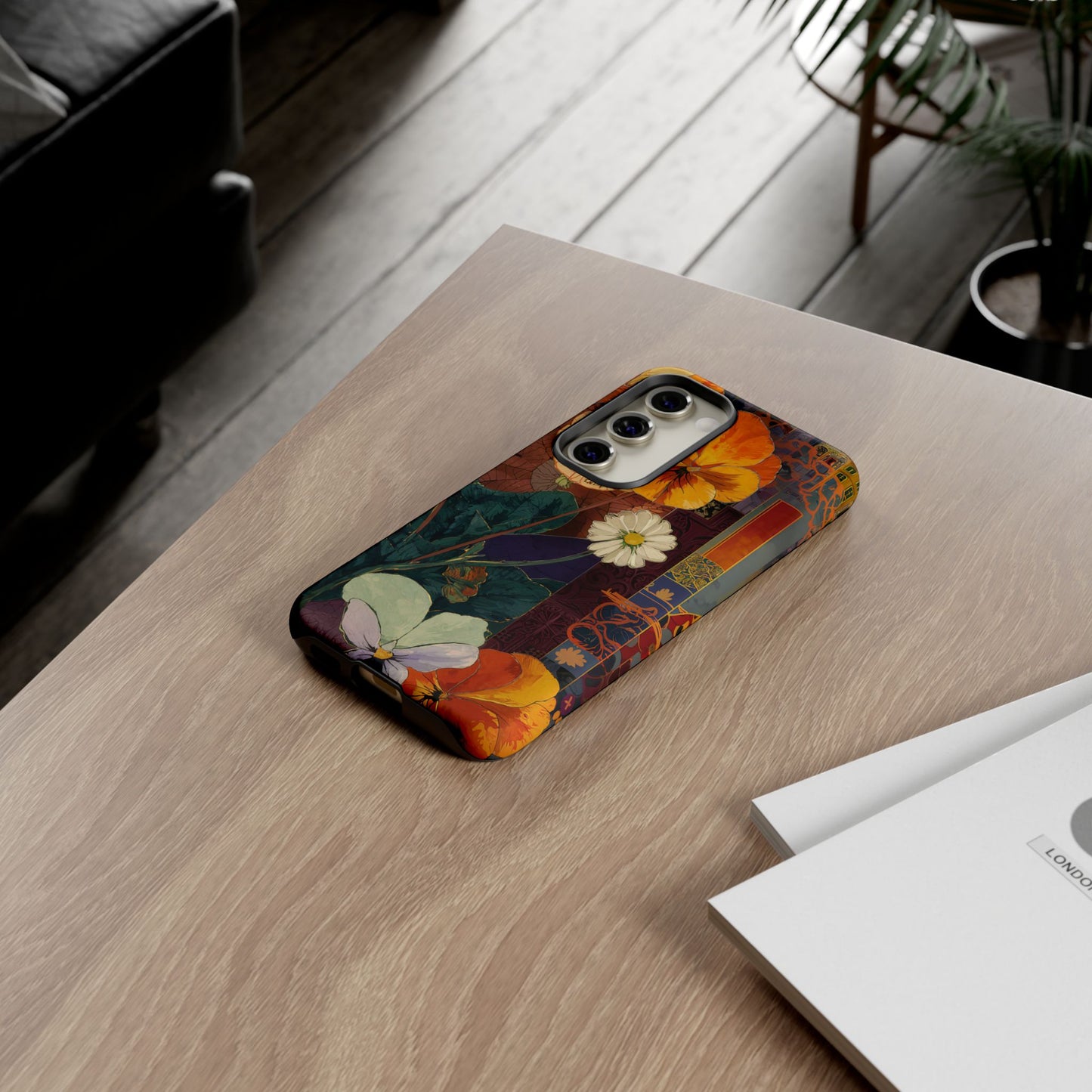 Floral Pansy Tough Phone Case — Vintage Botanical Protection