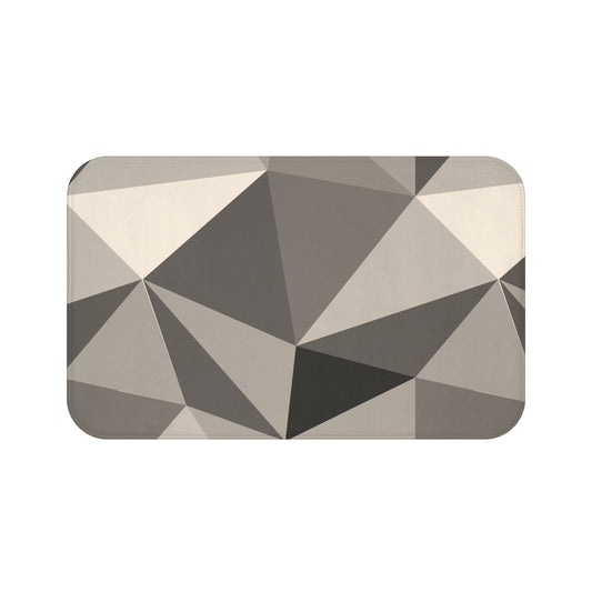 Geometric Gray Bath Mat - Modern Bathroom Decor, Stylish Rug for Home, Non-Slip Floor Mat, Housewarming Gift, Minimalist Design