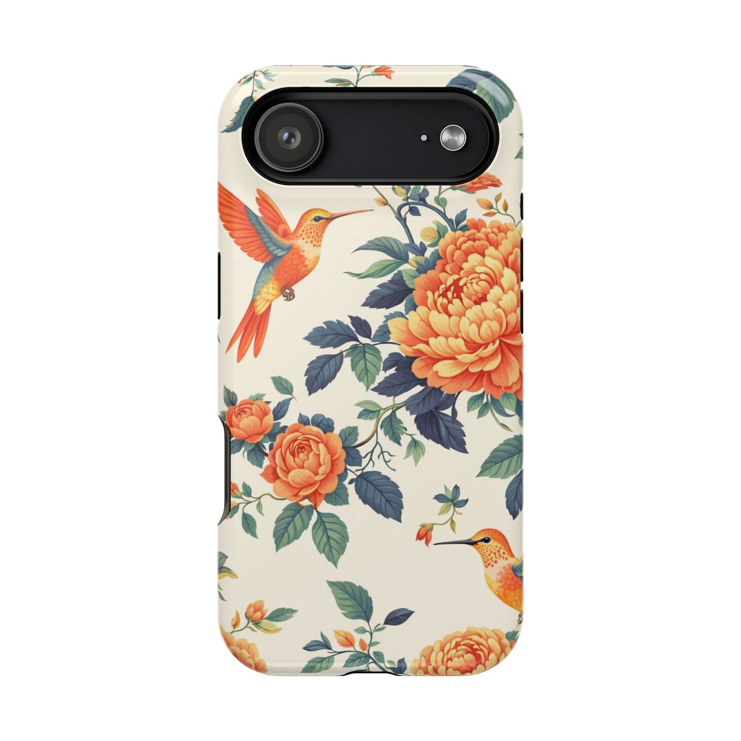 Floral Hummingbird Magnetic Phone Case — Impact-Resistant Protective Cover