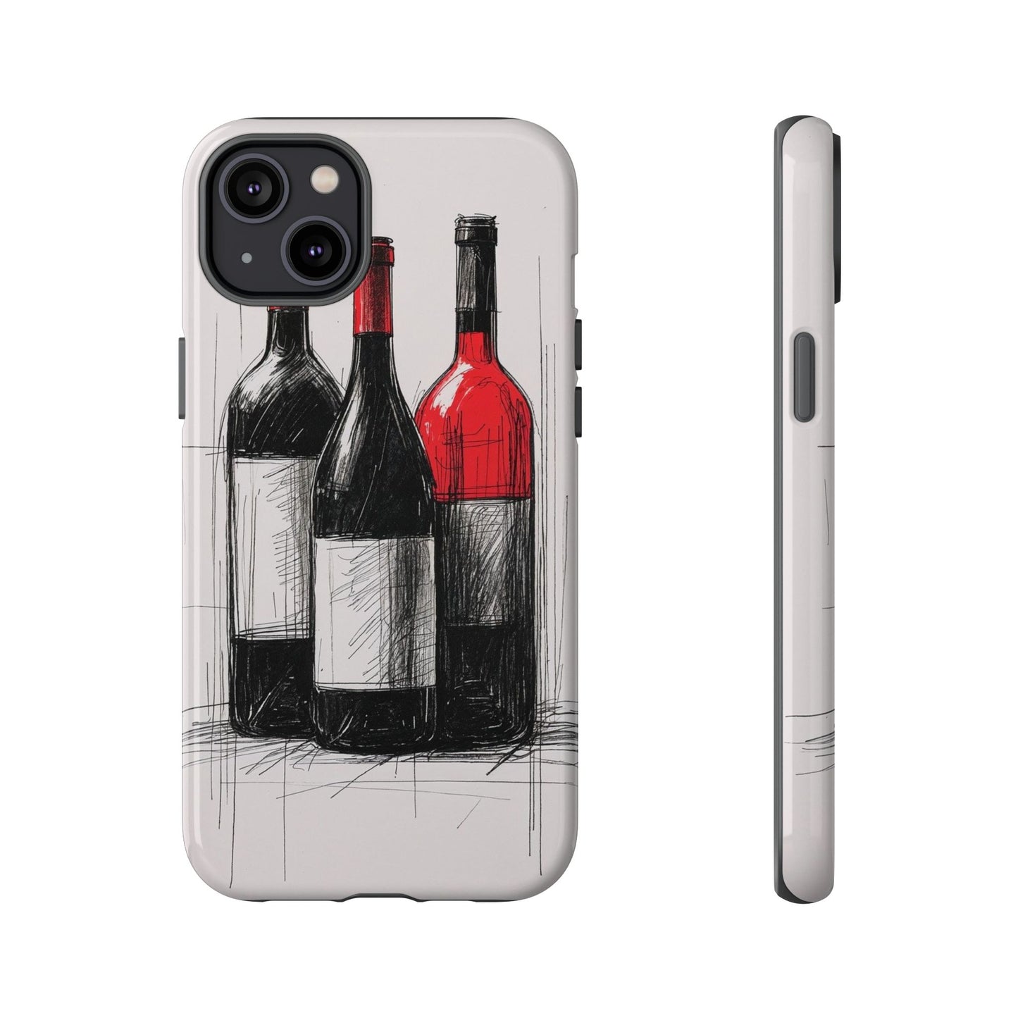 Wine Lover's Phone Case, Tough Phone Cover, Artistic Wine Design, Gift for Wine Enthusiasts, Customizable Case, Unique Wine Art