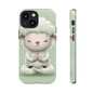 Meditating Lamb Phone Case — Cute Pastel Protective iPhone Cover