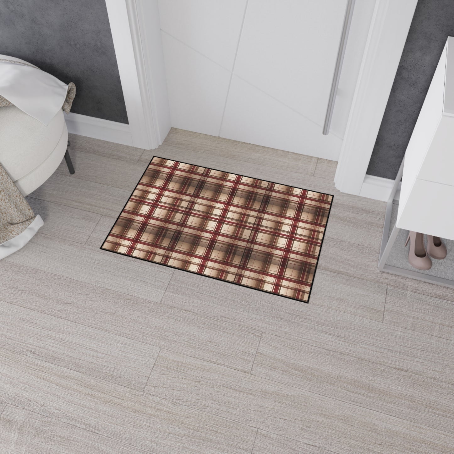 Plaid Floor Mat — Heavy-Duty Non-Slip Rug for Entryway, Kitchen & Mudroom
