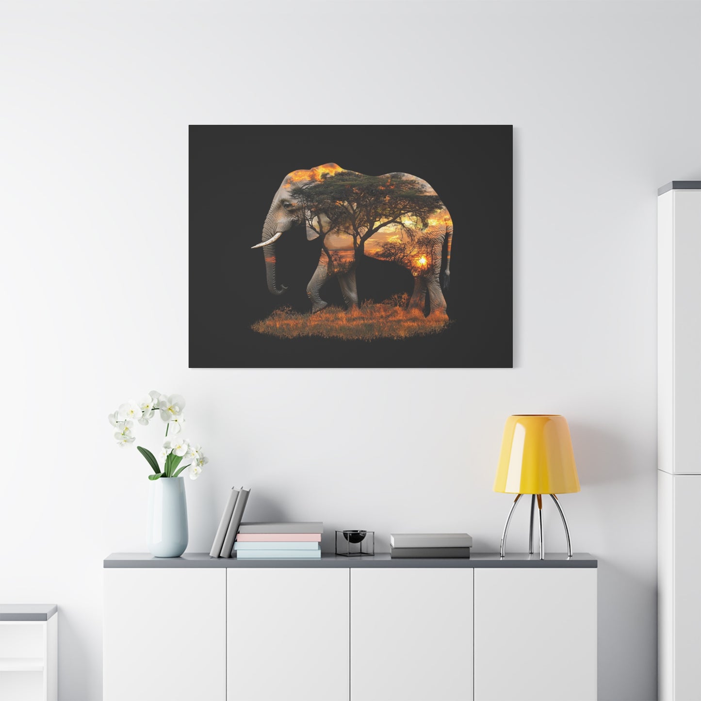 Elephant Tree Matte Canvas Art