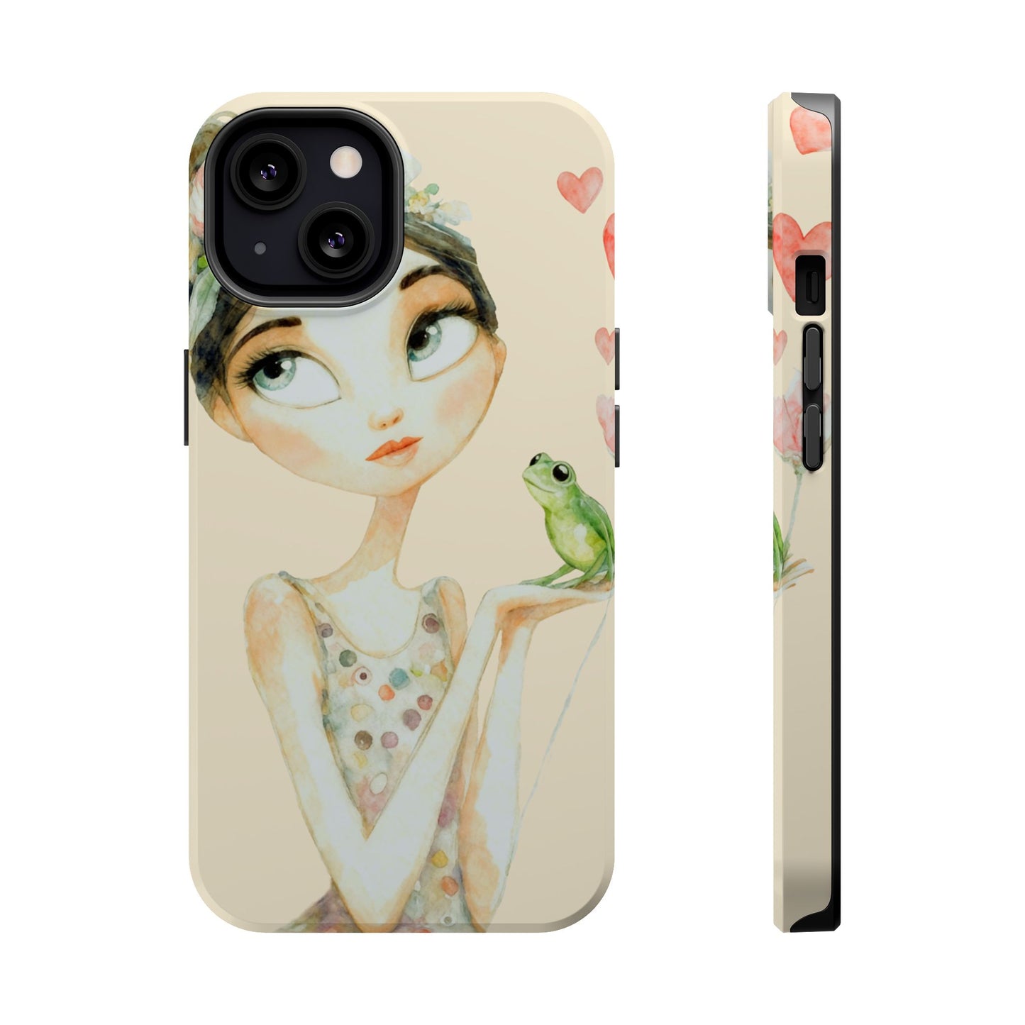Whimsical Girl with Frog Magnetic Impact Phone Case
