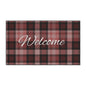 Welcome Plaid Heavy-Duty Floor Mat — Red Buffalo Check Doormat