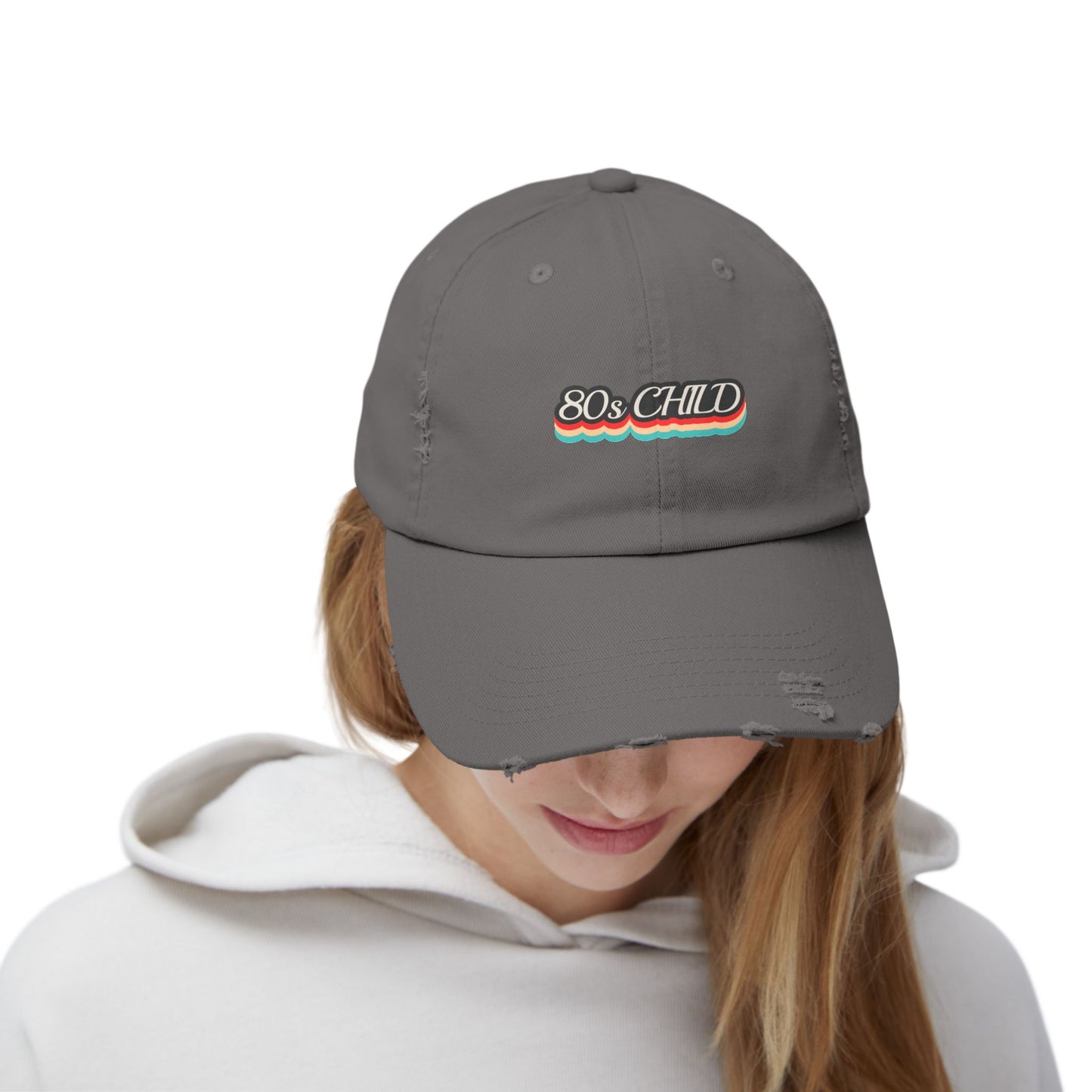 Unisex Distressed Cap- 80s child