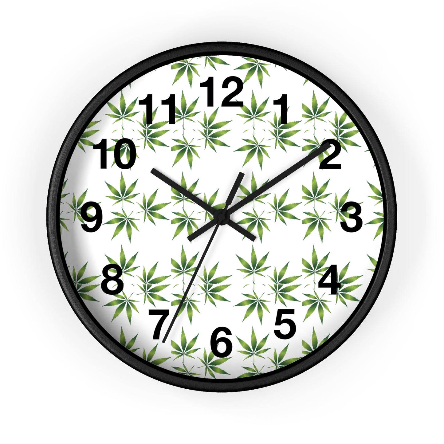 Leafy Wall Clock - Green Herbal Decor, Perfect for Nature Lovers, Boho Style, Gift for Gardeners, Unique Home Accent