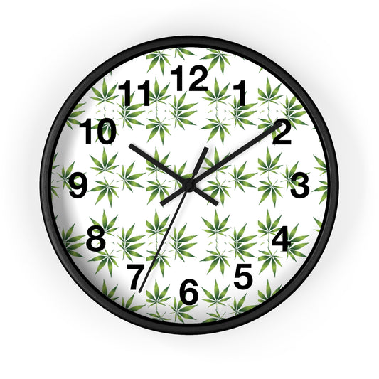 Leafy Wall Clock - Green Herbal Decor, Perfect for Nature Lovers, Boho Style, Gift for Gardeners, Unique Home Accent