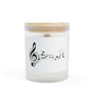 Musical Notes Frosted Glass Candle - 11oz Aromatherapy Gift with Wooden Lid
