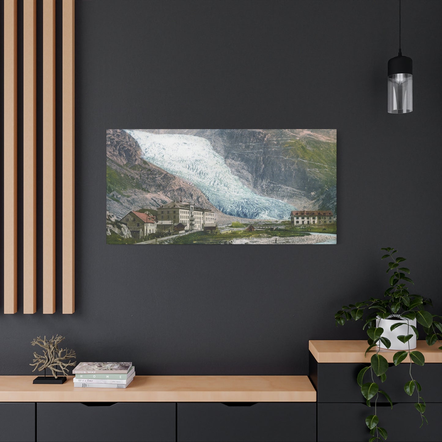 Glacier Village Matte Canvas Print