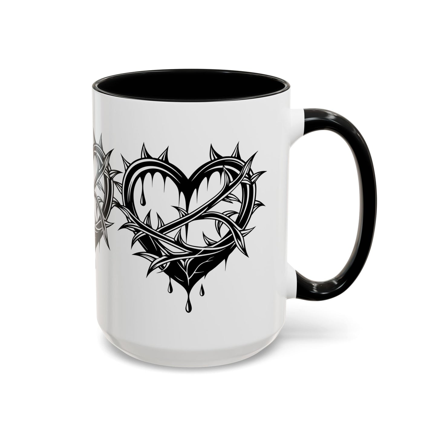 Gothic Heart Mug, Unique Art Coffee Cup for Gifting, Gothic Home Decor, Perfect for Friends, Gothic Style Drinkware