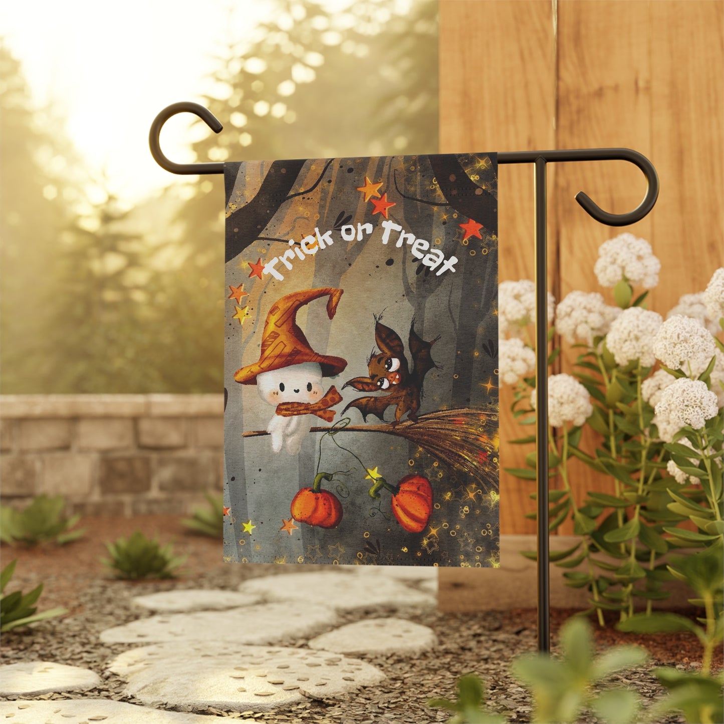 Halloween Garden Banner, Trick or Treat Decor, Seasonal Outdoor Flag, Fall Celebration Decoration, Holiday Yard Sign