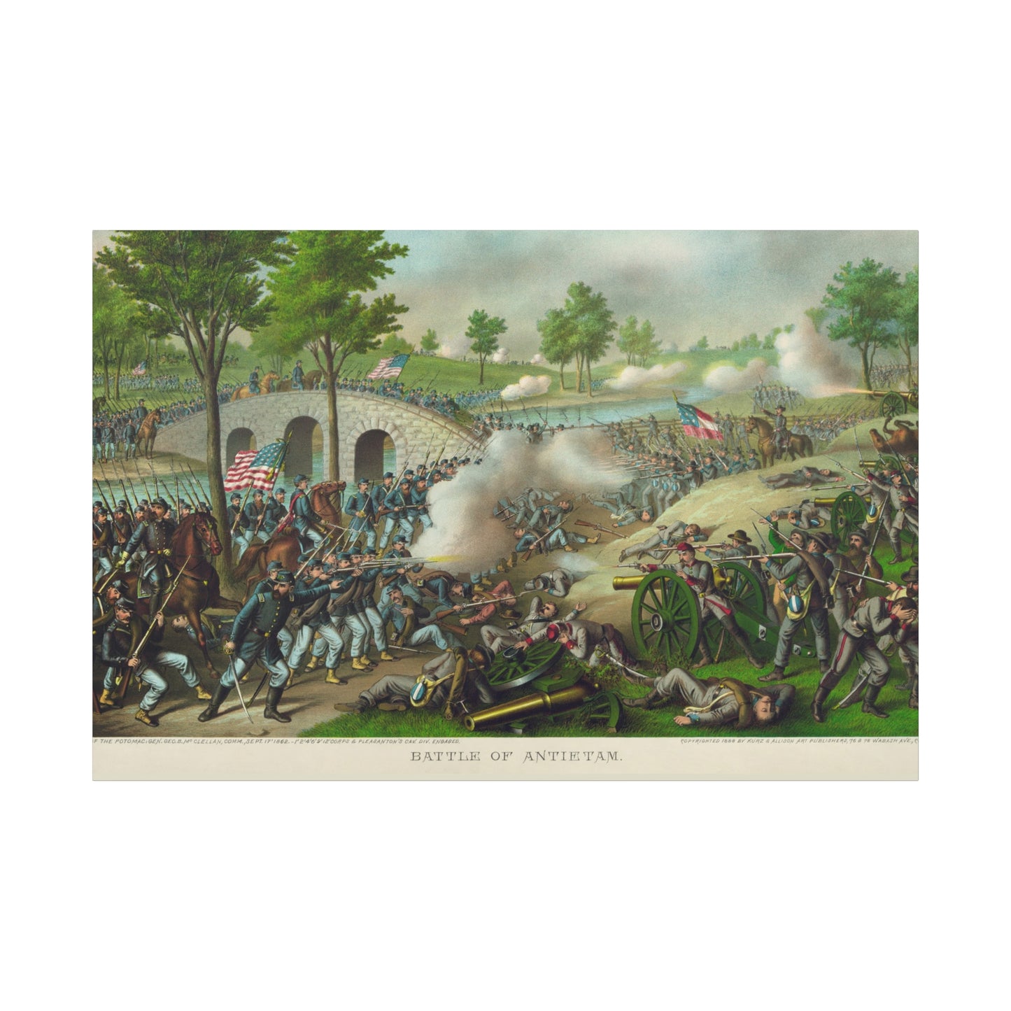 Antietam Battle Canvas Print — Civil War Historical Wall Art (Matte Stretched)