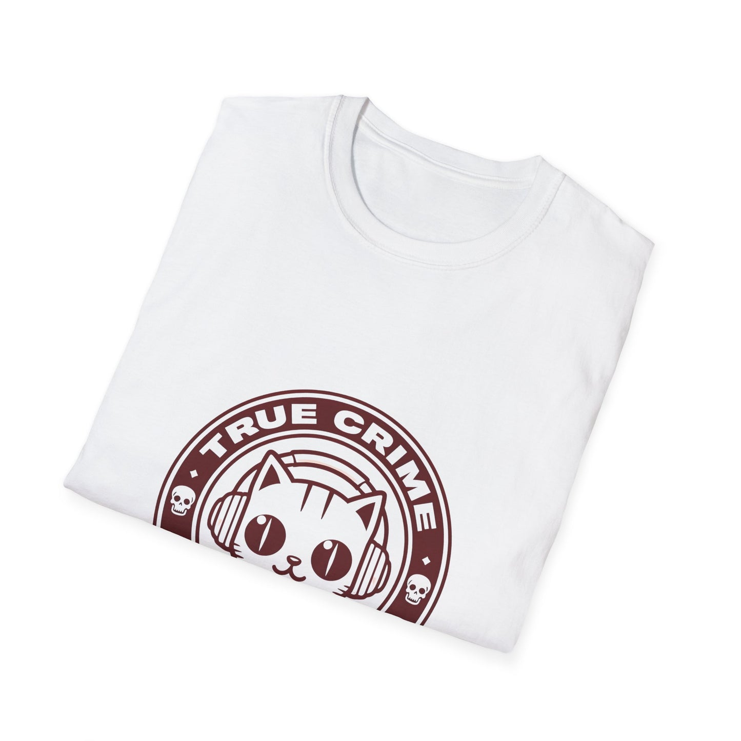 True Crime Freak Cat T-Shirt – Cute Kitty Badge Tee for True Crime Fans