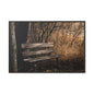 Framed Matte Canvas Print — Autumn Park Bench Photography