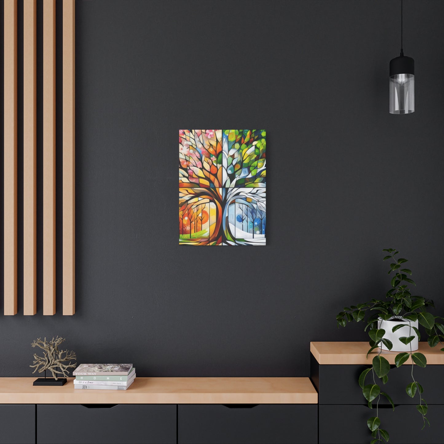 Seasons Tree Matte Canvas Wall Art — Stretched 1.25"