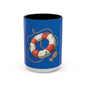 Lifesaver Accent Coffee Mug - Nautical Gift, Beach Decor, Sailor's Coffee Cup, Ocean Lover Mug, Summer Vibes