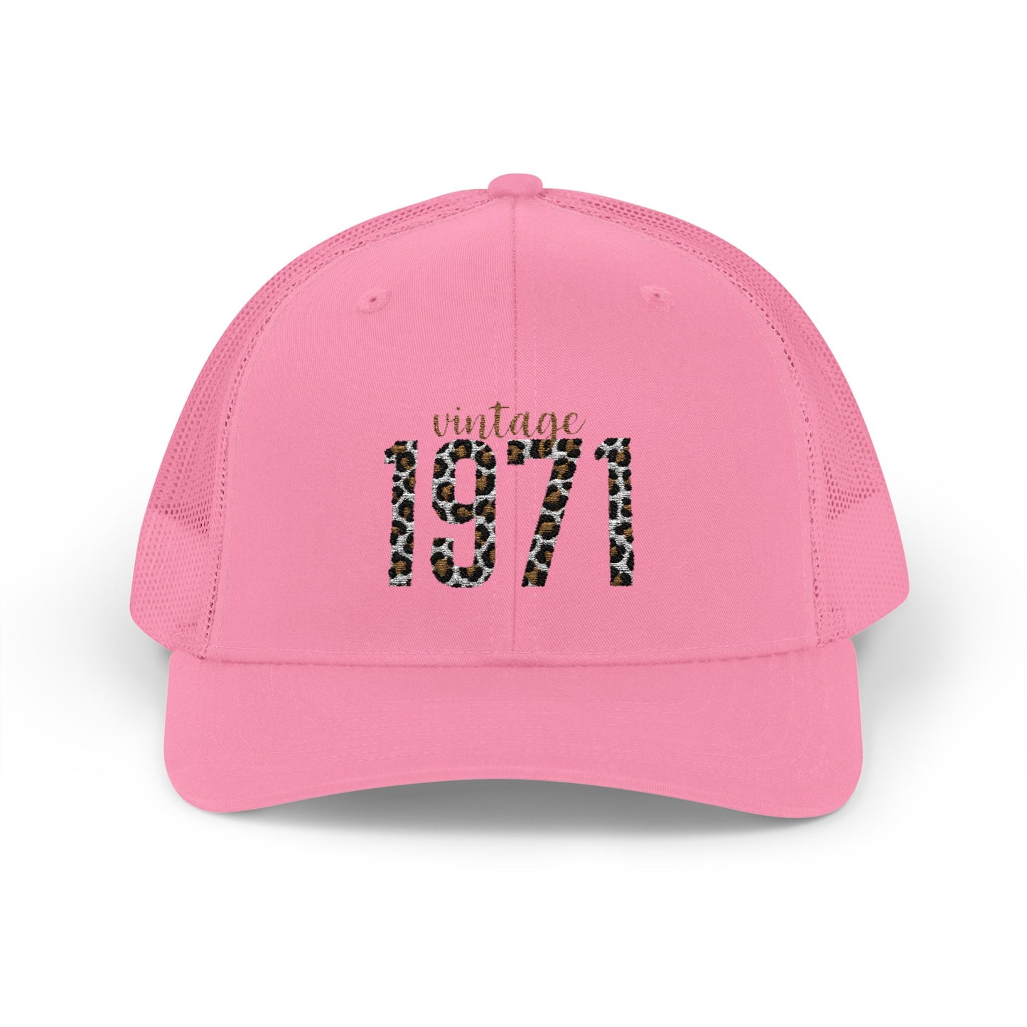 1971 Leopard Print Snapback Trucker Cap — Vintage Born in 1971 Birthday Gift