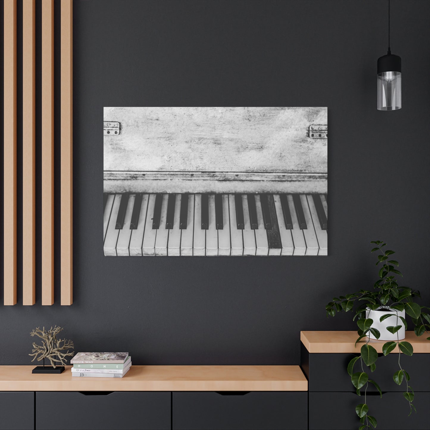 Vintage Piano Keys Matte Canvas Print
