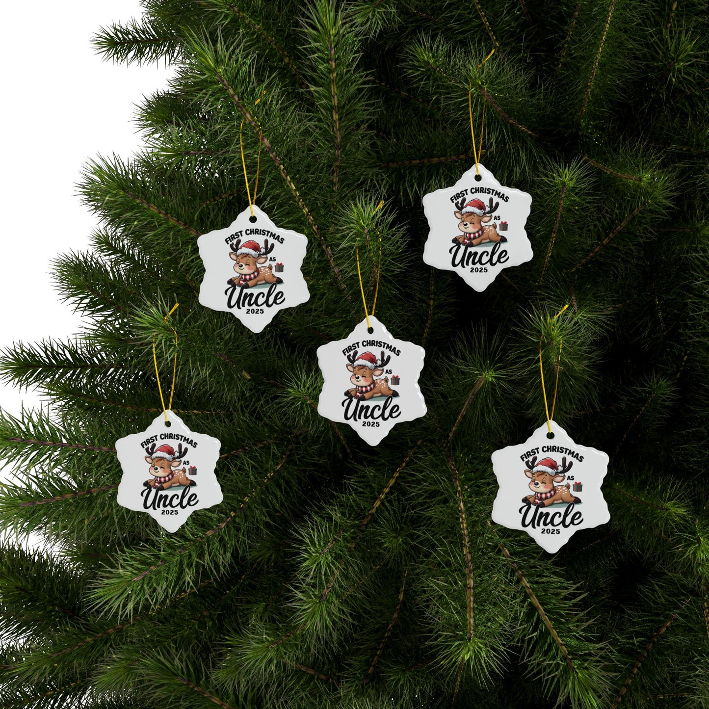 Personalized Christmas Ornaments - 1pc, 3pcs, 5pcs, 10pcs, First Christmas as Uncle, Unique Holiday Gift, Festive Decor