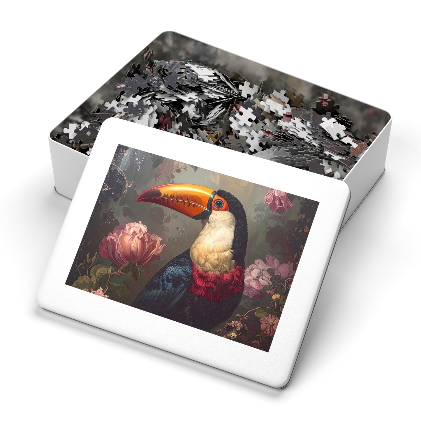 Vibrant Toucan Jigsaw Puzzle with Tin - Bird Lovers Gift, Home Decor, Family Activity, Tropical Art, Unique Presents