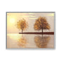 Framed Matte Canvas Wall Art — Golden Autumn Trees Reflection