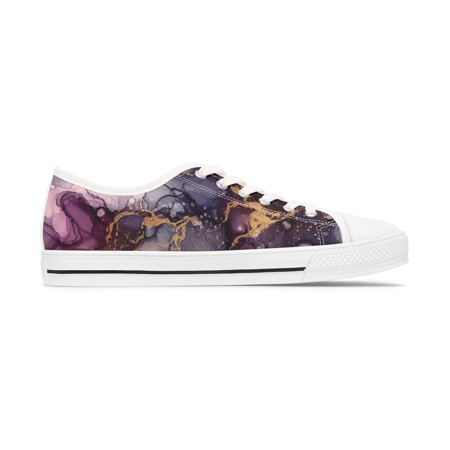 Low Top Sneakers — Purple Marble Galaxy Print