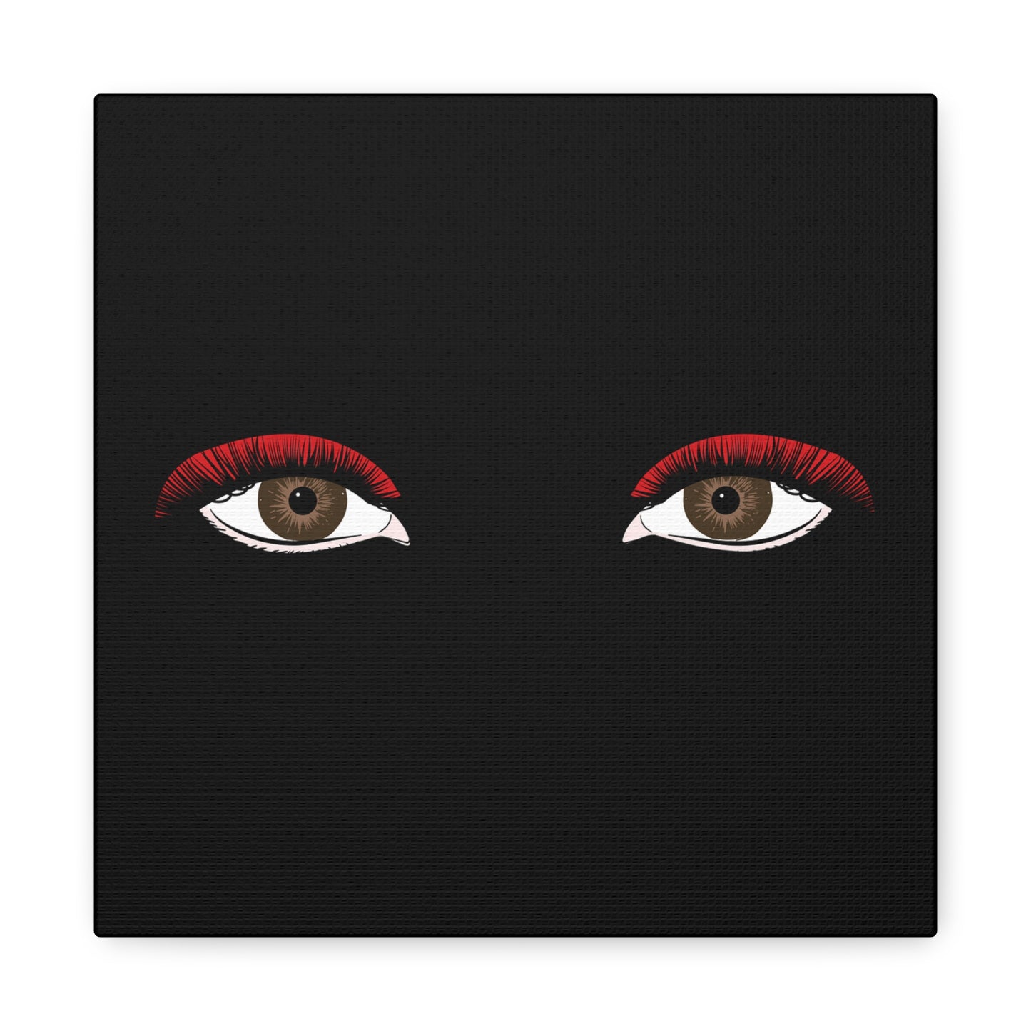 Red Lashes Wall Art Canvas — Glam Eyes Makeup Decor