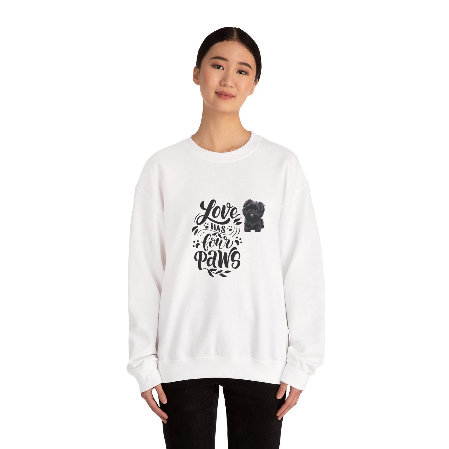 Crewneck Sweatshirt - "Love Has Four Paws" Dog Lover Graphic