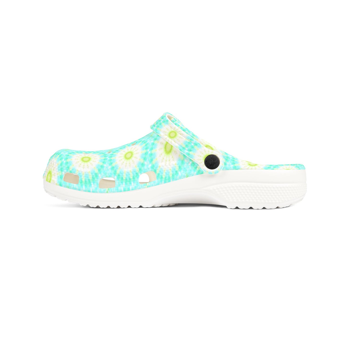 Aqua Daisy EVA Foam Clogs — Lightweight Floral Garden Shoes