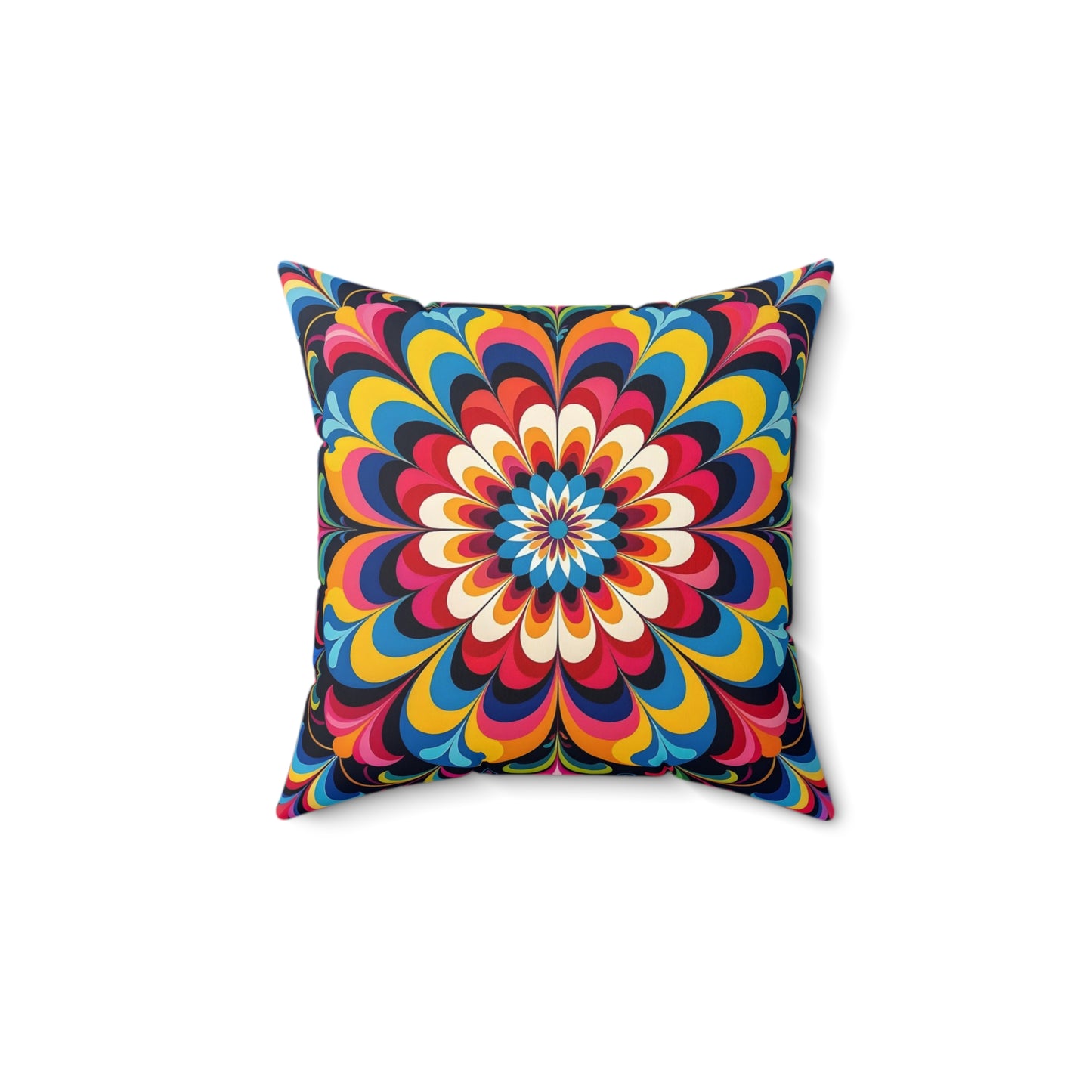 Psychedelic Mandala Decorative Pillow