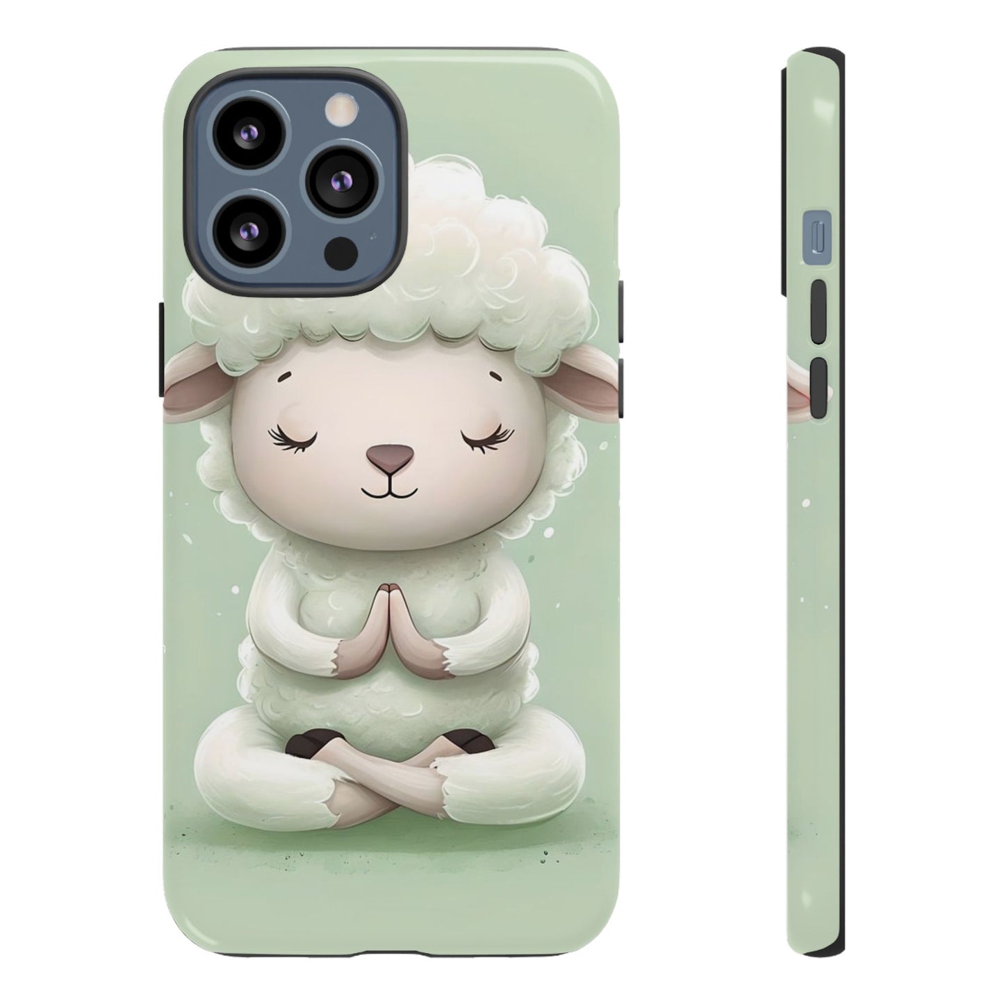Meditating Lamb Phone Case — Cute Pastel Protective iPhone Cover