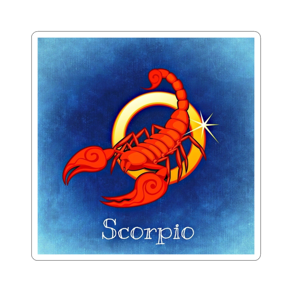 Scorpio Kiss-Cut Zodiac Sticker — Red Scorpion Constellation Design