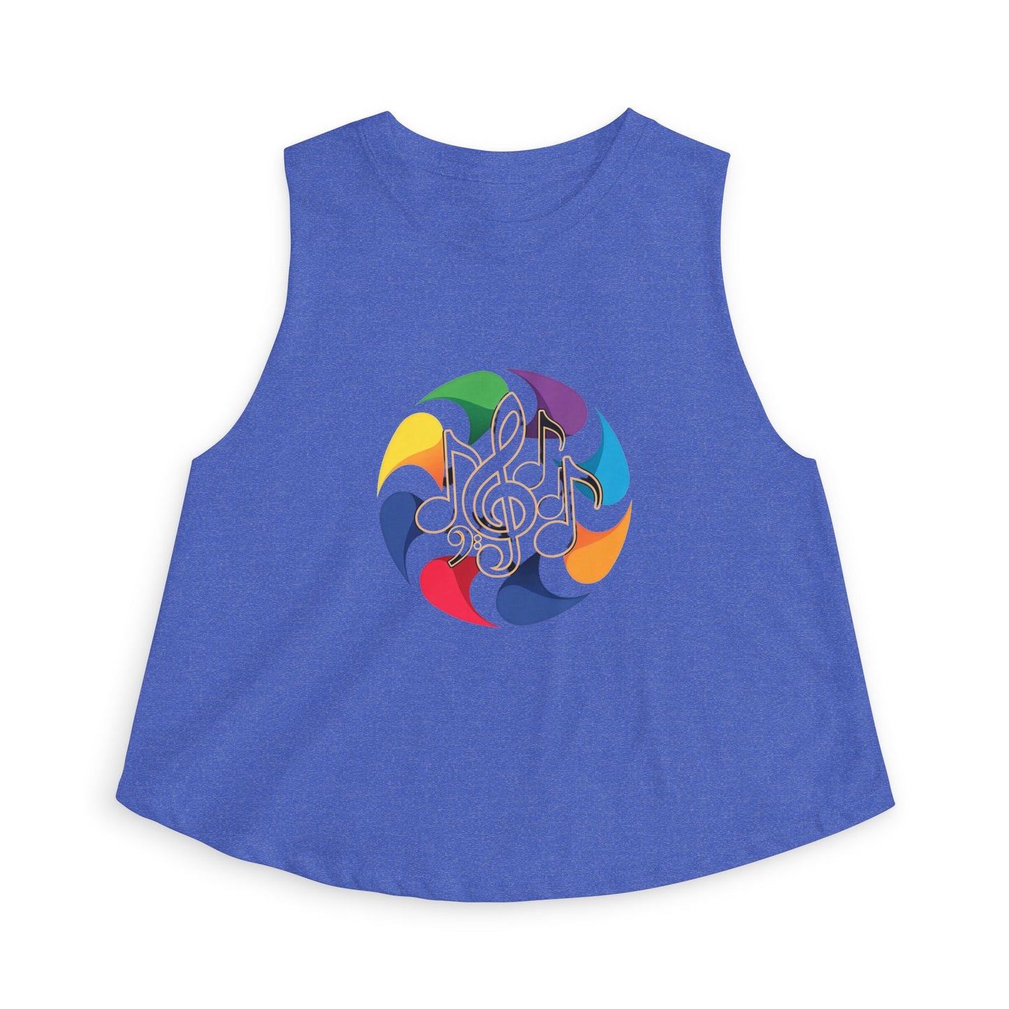 Music Note Mandala Crop Top – Colorful Boho Festival Tank