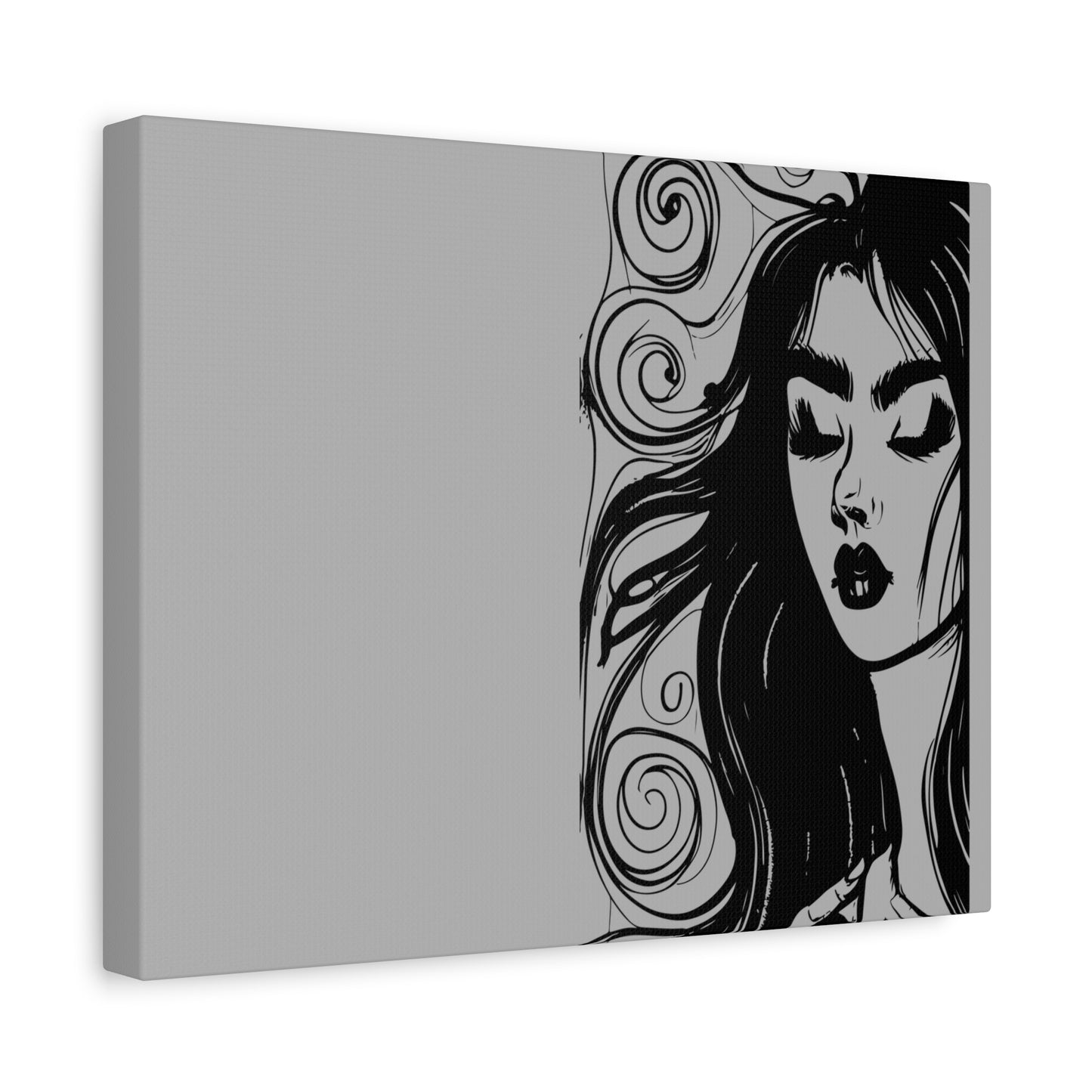 Gothic Woman Portrait Canvas Art — Matte Stretched Wall Decor