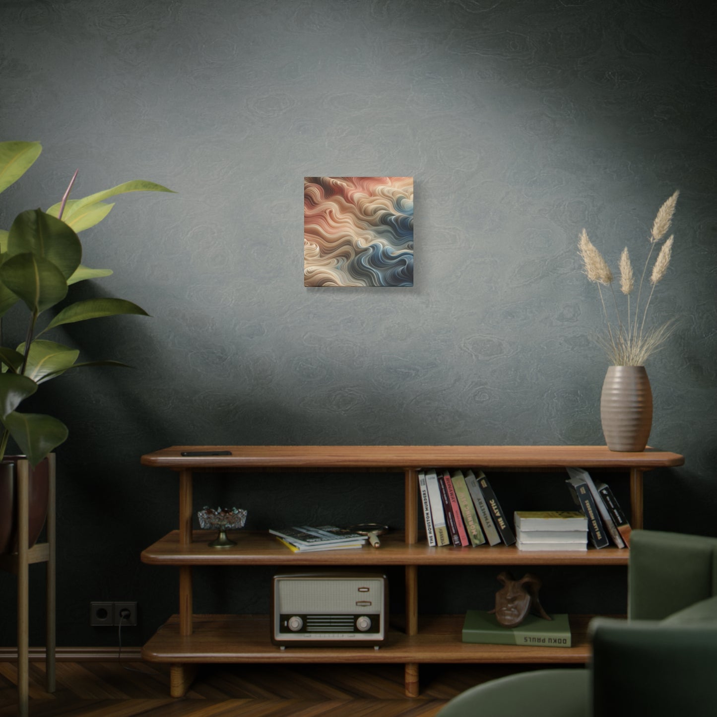 Abstract Swirl Matte Canvas Wall Art — Fluid Earth Tones, Stretched 1.25"