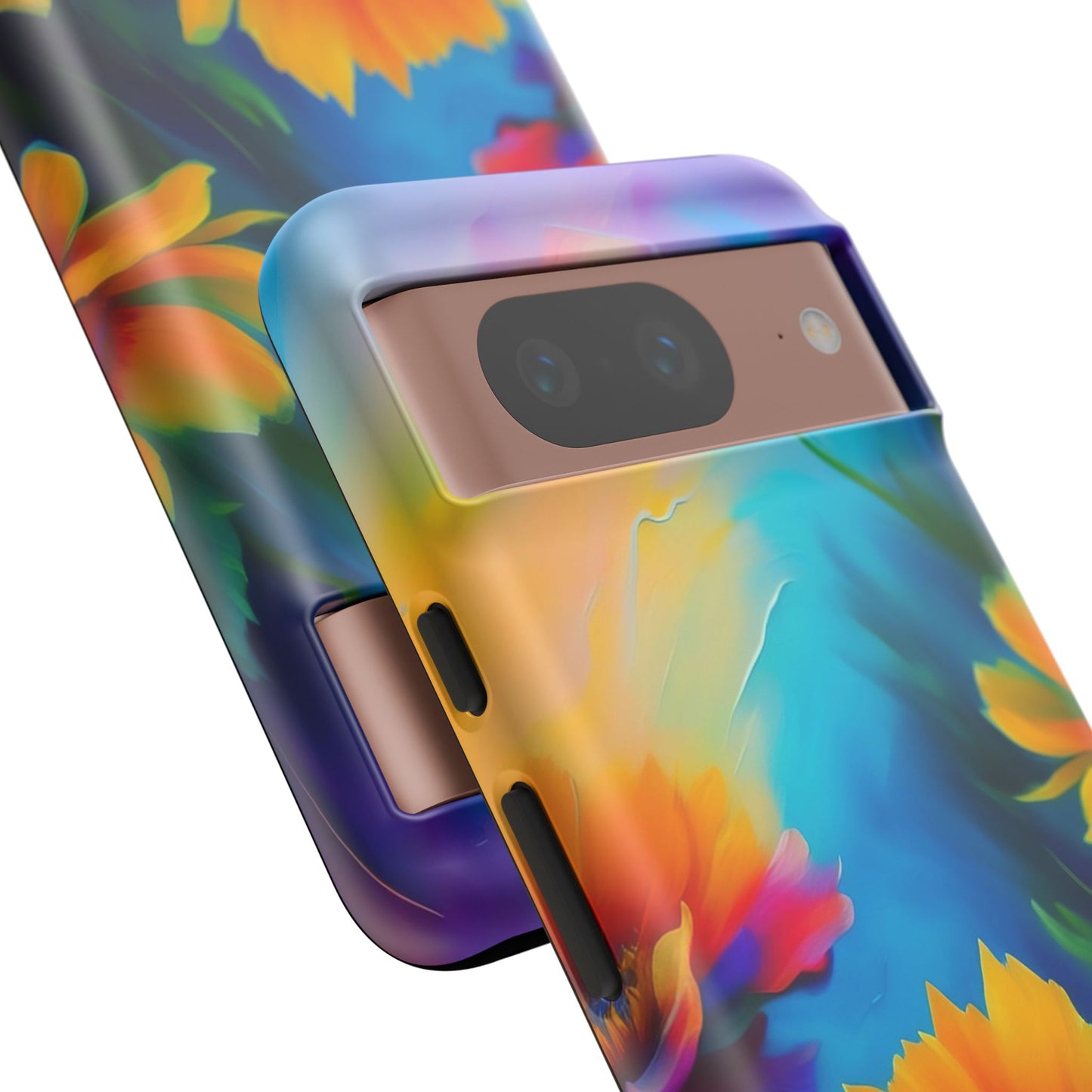 Floral Sunset Tough Phone Case — Vibrant Watercolor Flowers Protective Cover