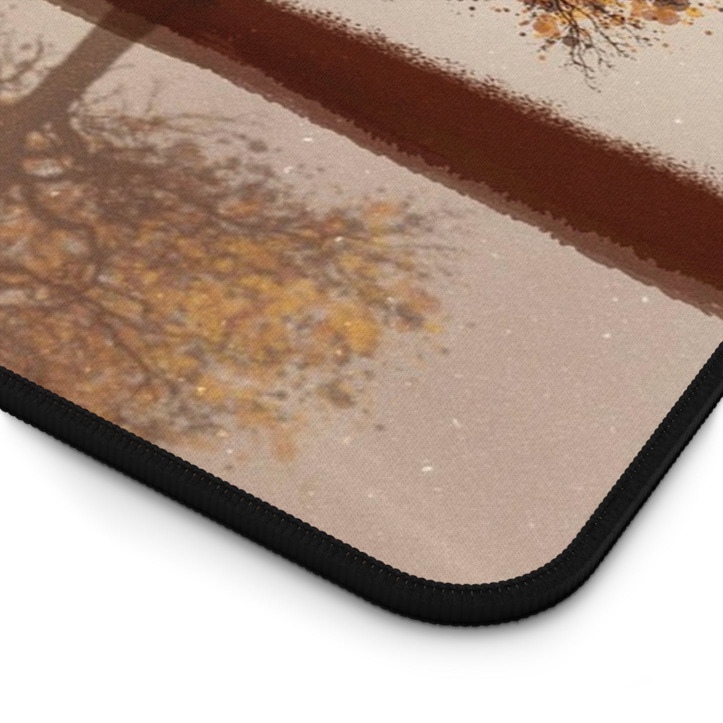 Autumn Reflection Desk Mat — Tranquil Sunset Tree Mouse Pad