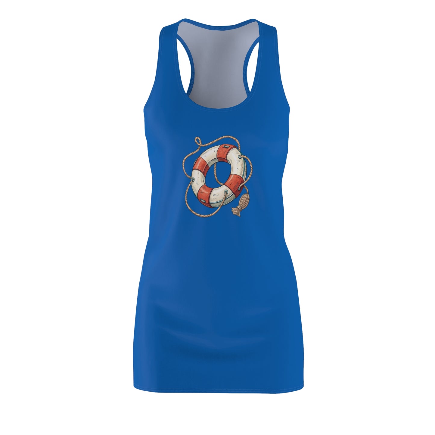 Nautical Life Preserver Racerback Dress, Summer Dress, Casual Beachwear, Vacation Outfit, Nautical Gift, Boat Lovers Apparel